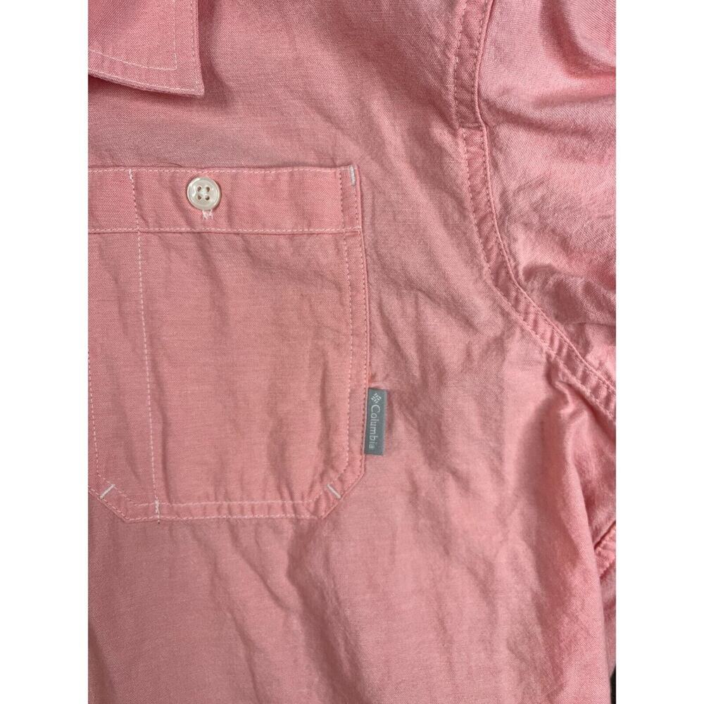 Columbia Shirt Mens Large Red Solid 100% Cotton Button Up‎ - Picture 3 of 6